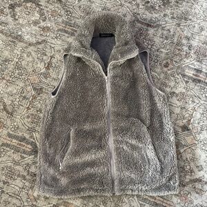 Gray Sherpa Zip Vest